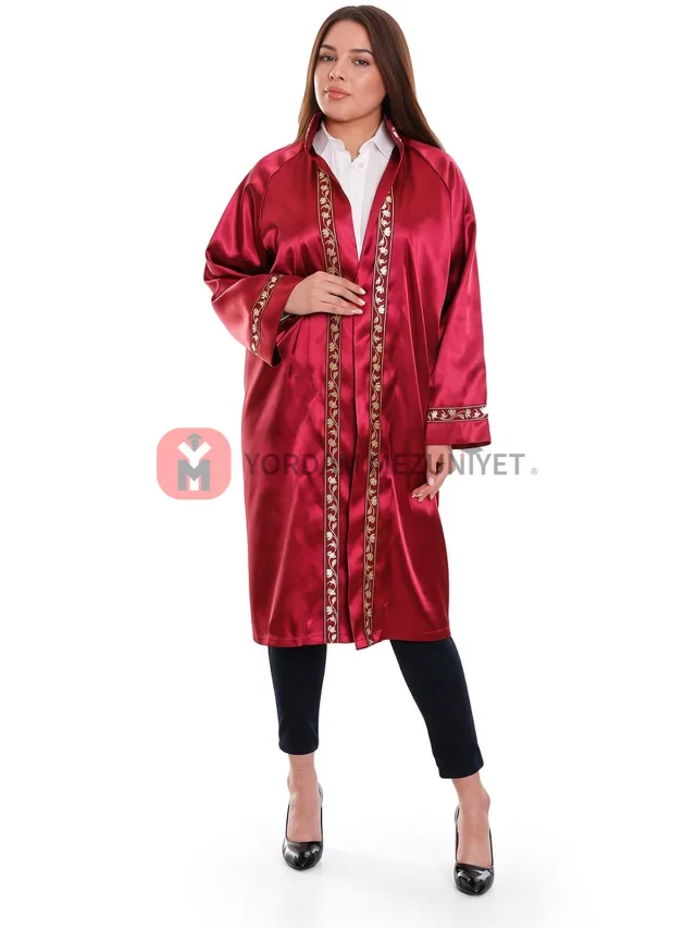 Nikah Memuru Cübbesi (Model 1) – Bordo, Saten