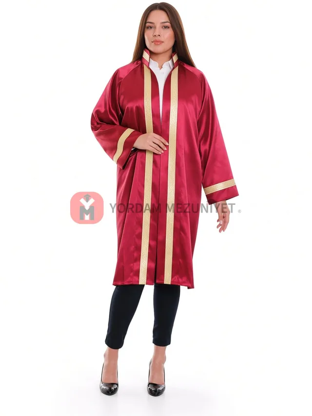 Nikah Memuru Cübbesi (Model 2) – Bordo, Saten