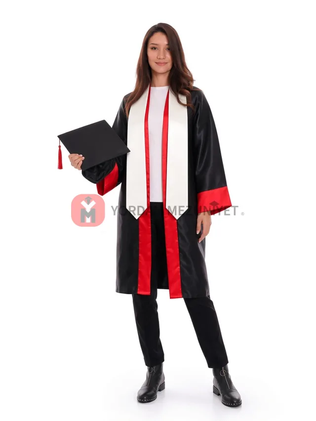 Mezuniyet Atkısı – Üçgen Uçlu, V Yaka (Model 2) – Saten