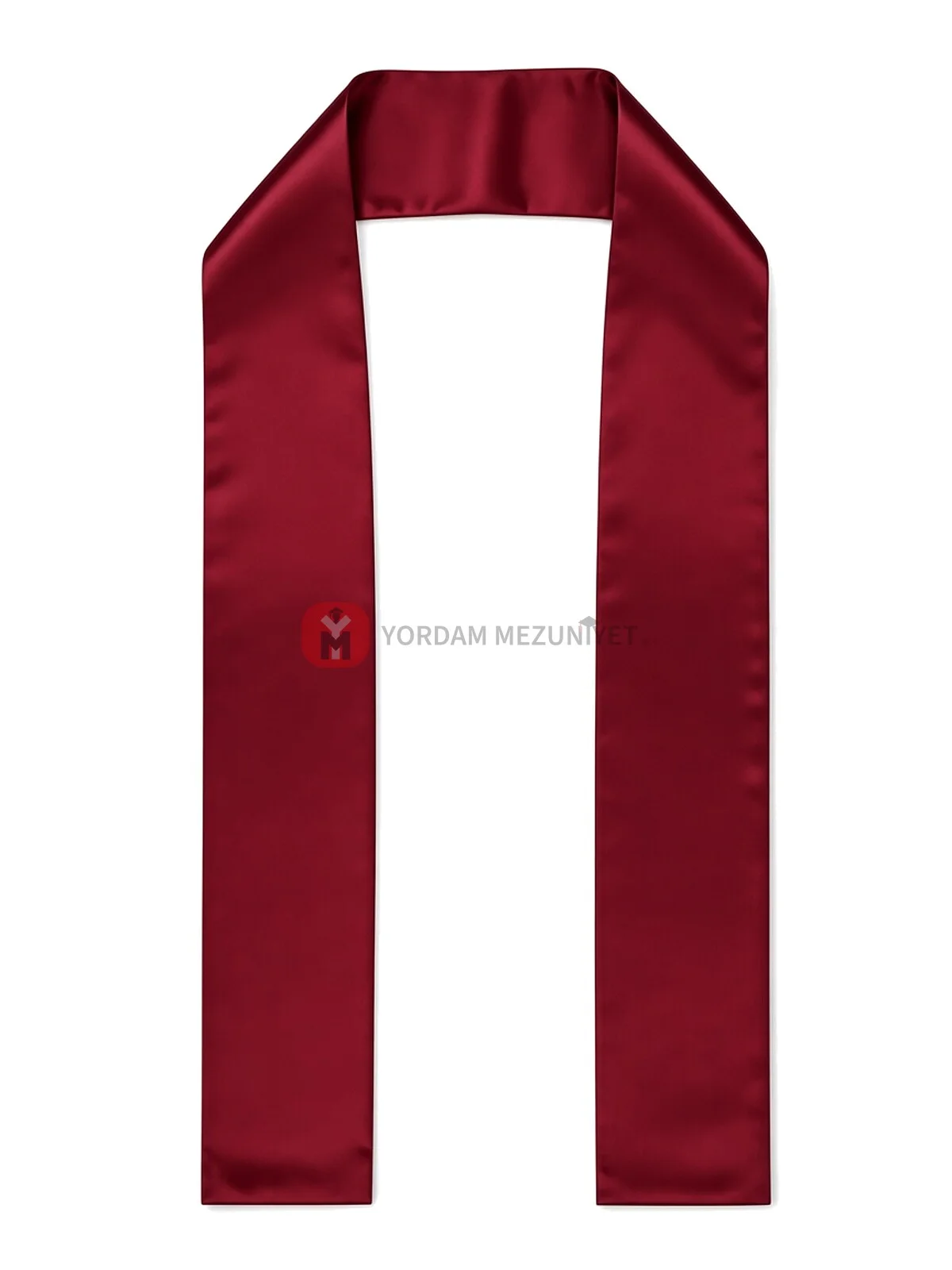 Bordo mezuniyet atkısı Model 3 (düz uçlu) – düz serim