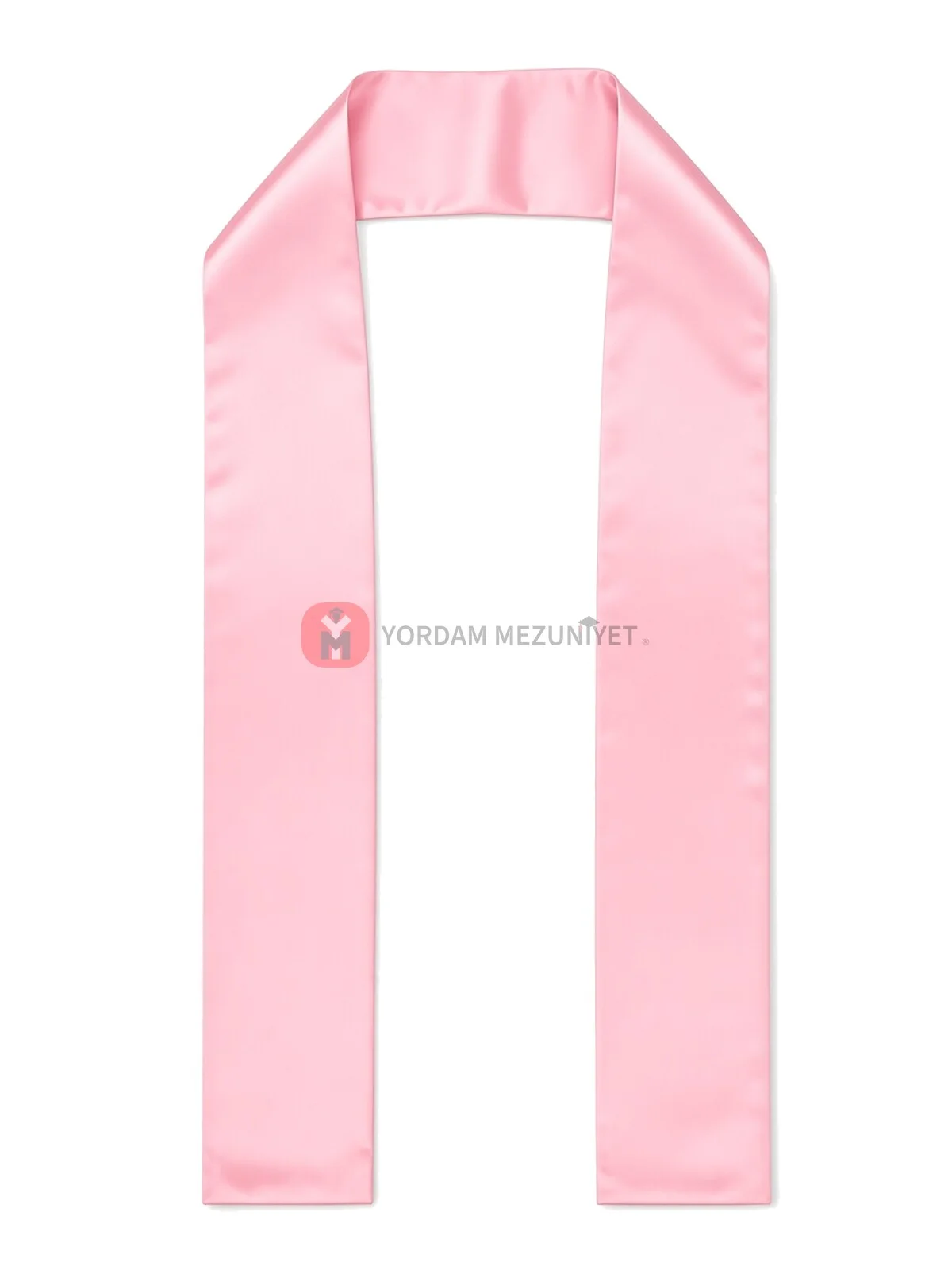 Pembe mezuniyet atkısı Model 3 (düz uçlu) – düz serim