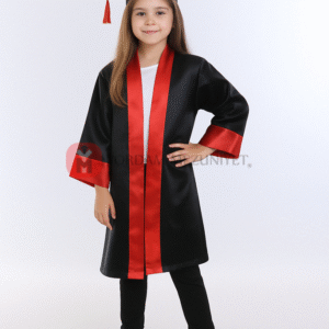 Kırmızı 4.Sınıf İlkokul Mezuniyet Cübbesi
