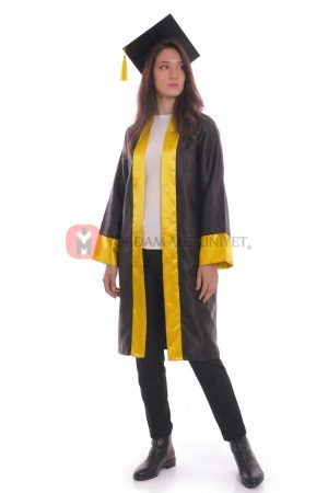 lise sarı mezuniyet cübbesi